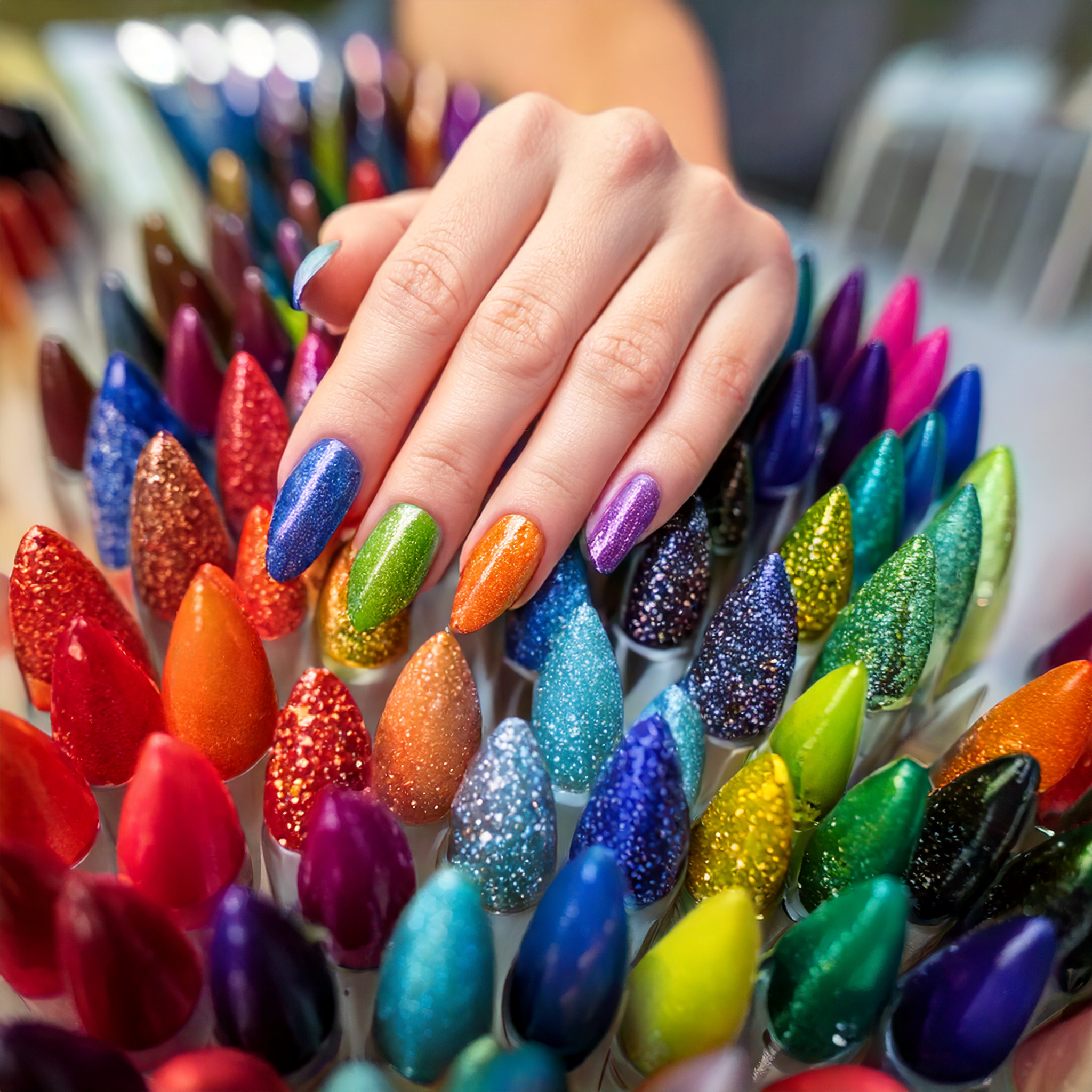 Firefly colorful nails in a salon 42007