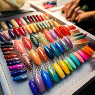 Firefly colorful nails in a salon 89602