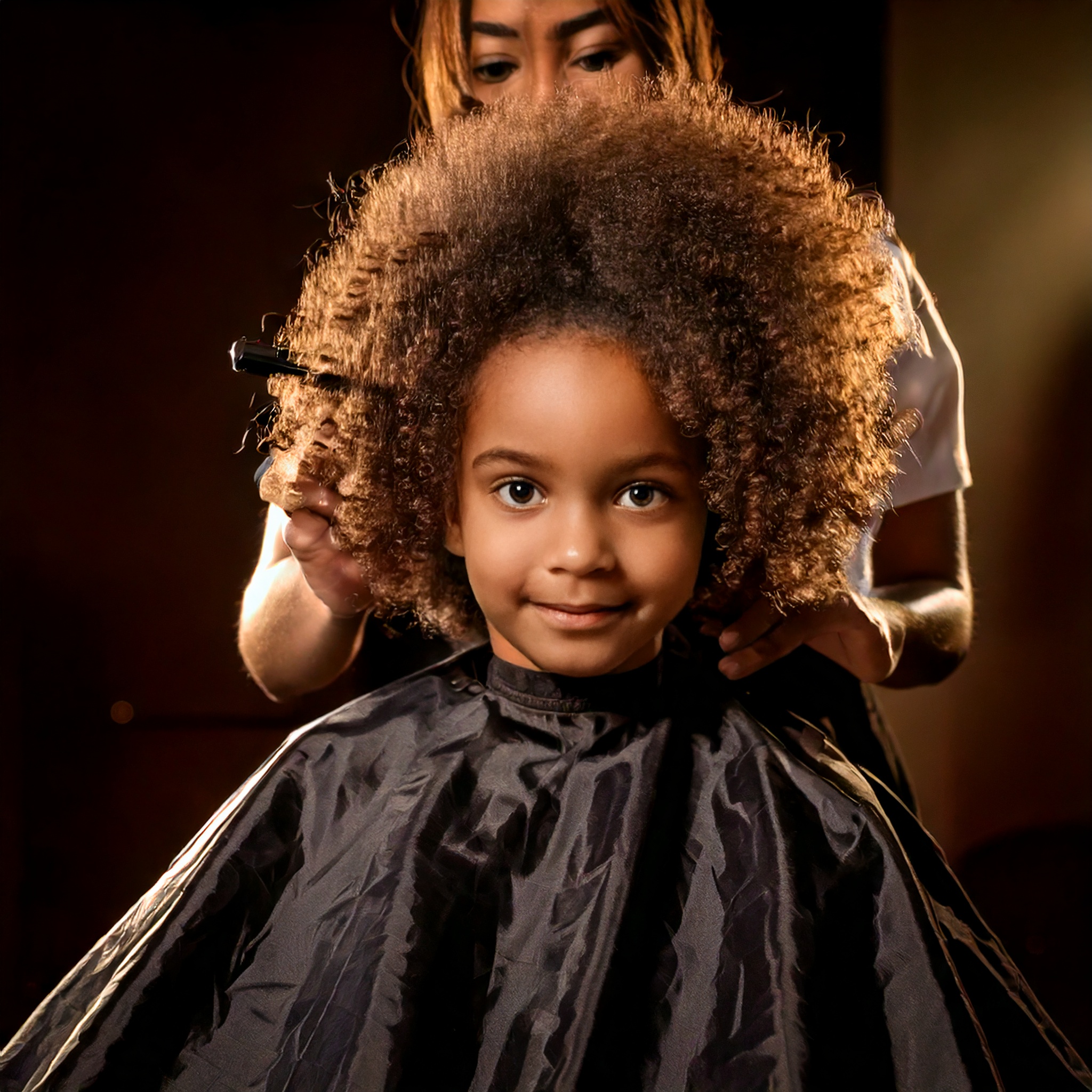 Firefly cute black girl at a barber shop getting hair done 61130