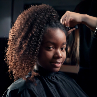 Firefly cute black girl at a barber shop getting hair done 94938